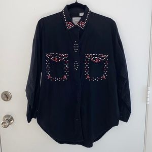 Andrew Sport Vintage Western Bling and Studded Shirt